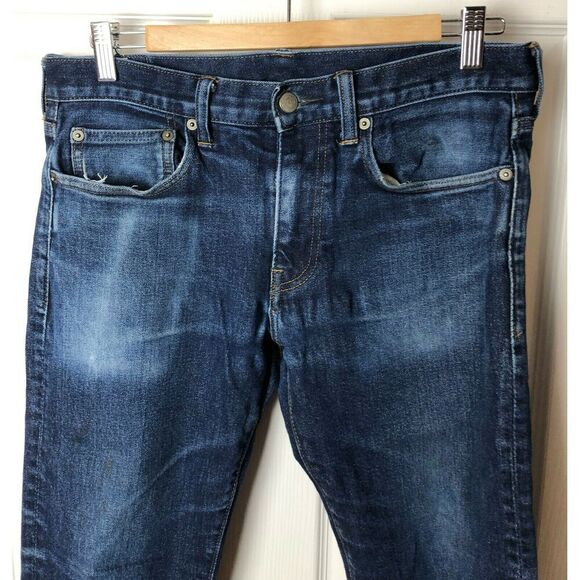 J. Crew 484 Dark Wash Blue Denim Slim Fit Jeans Men's Size W31 L30 - Picture 4 of 12